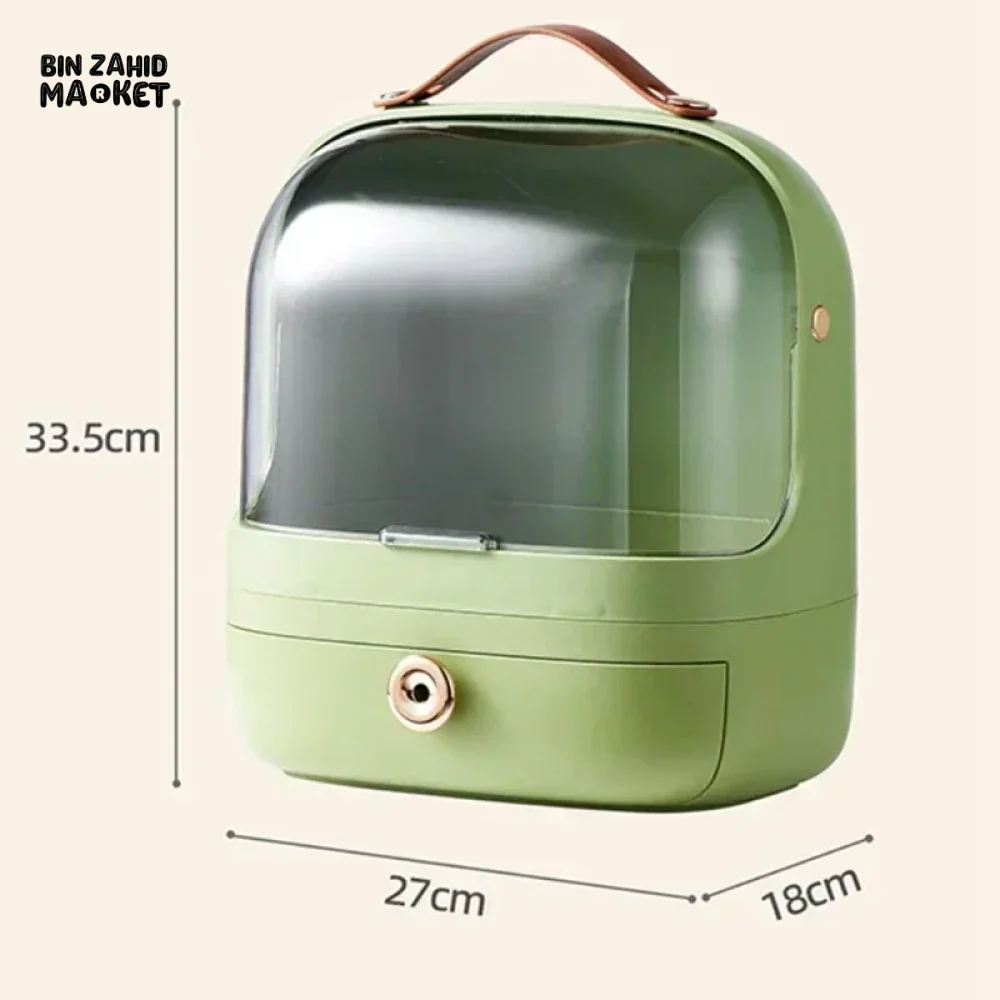 DUST-PROOF MAKEUP ORGANIZER – WITH LID & DRAWERS FOR BATHROOM OR DESKTOP - Image 11