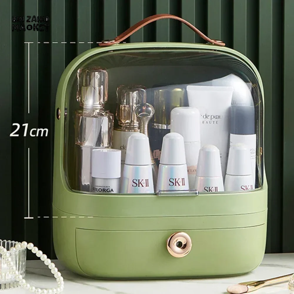 DUST-PROOF MAKEUP ORGANIZER – WITH LID & DRAWERS FOR BATHROOM OR DESKTOP - Image 6