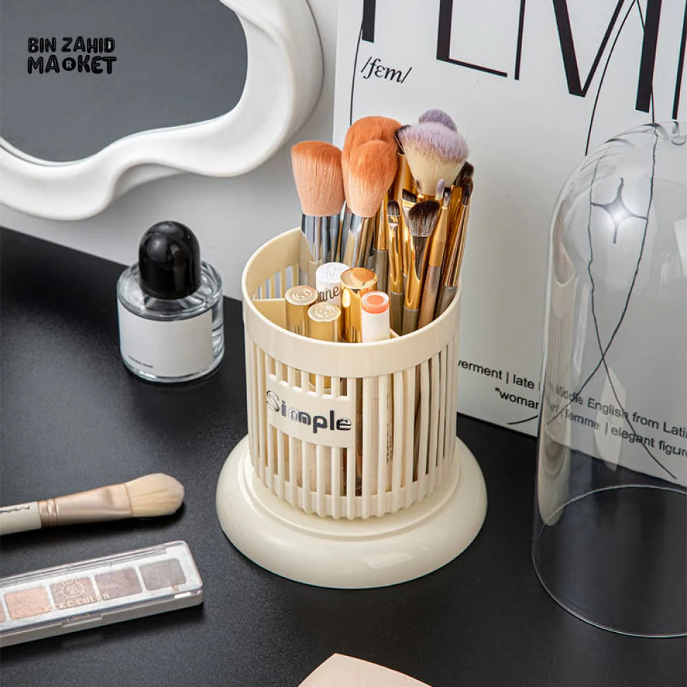 DUSTPROOF COSMETIC ORGANIZER – BRUSH STORAGE BUCKET WITH CLEAR LID - Image 4
