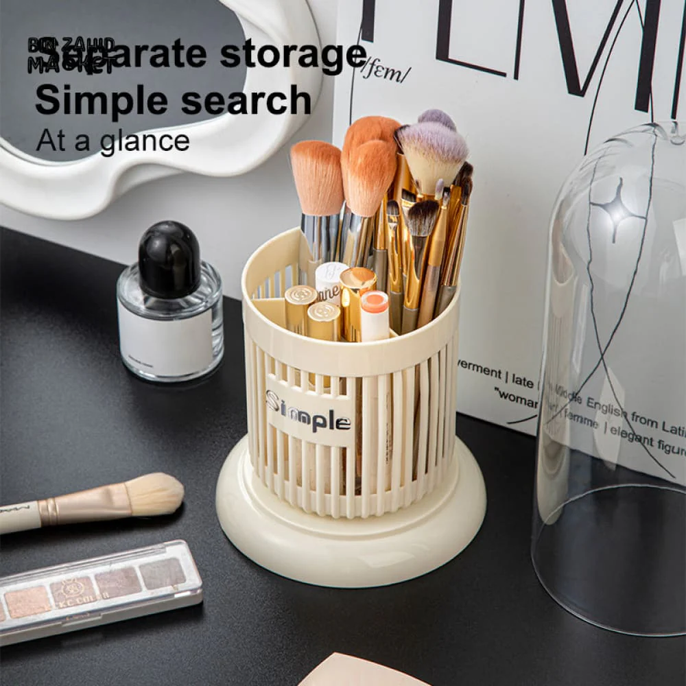 DUSTPROOF COSMETIC ORGANIZER – BRUSH STORAGE BUCKET WITH CLEAR LID - Image 5