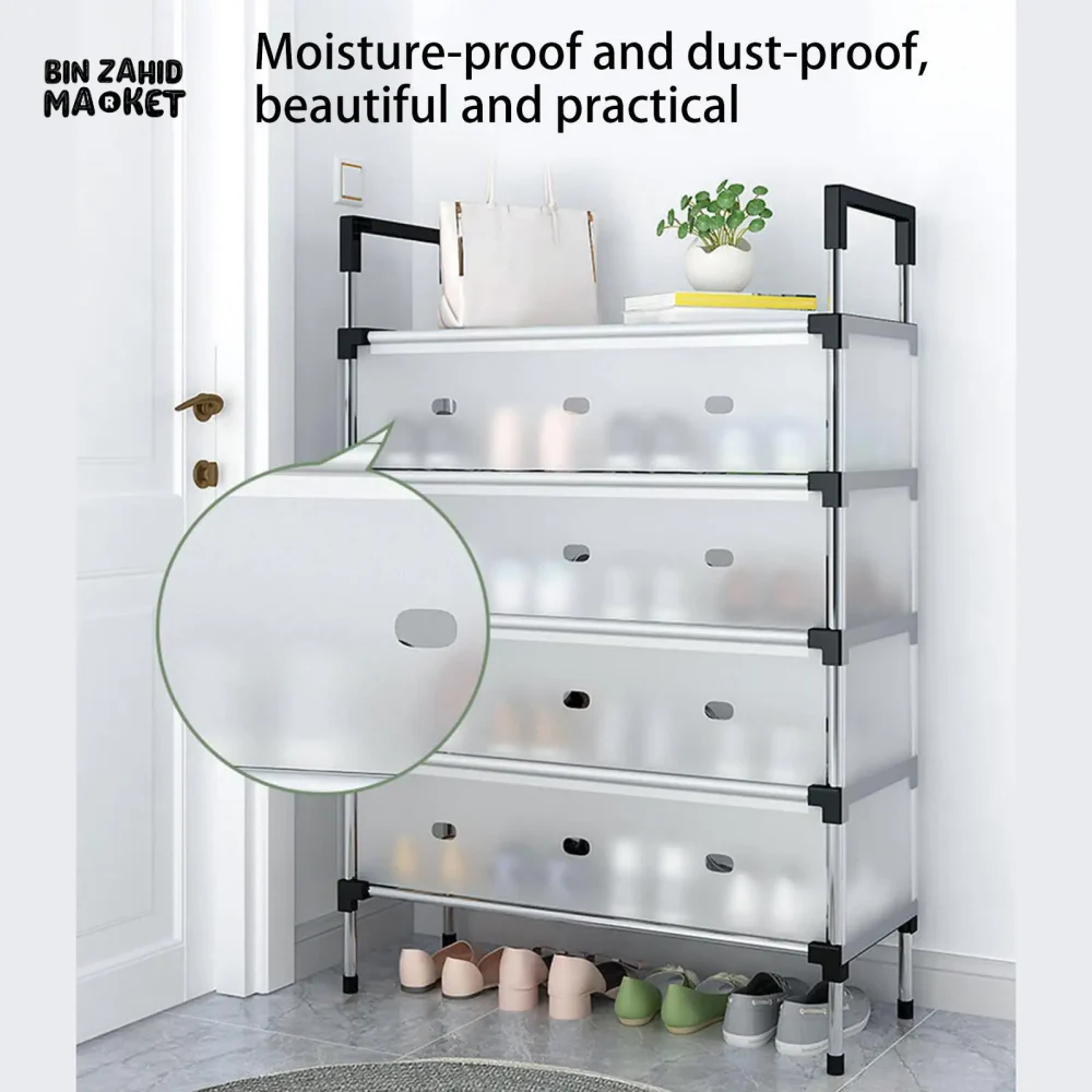 DUSTPROOF SHOE ORGANIZER RACK HEAVY DUTY STORAGE STAND FOR SHOES HEELS TOYS & MORE – HALLWAY DORM & GARAGE - 7 LAYER - Image 10