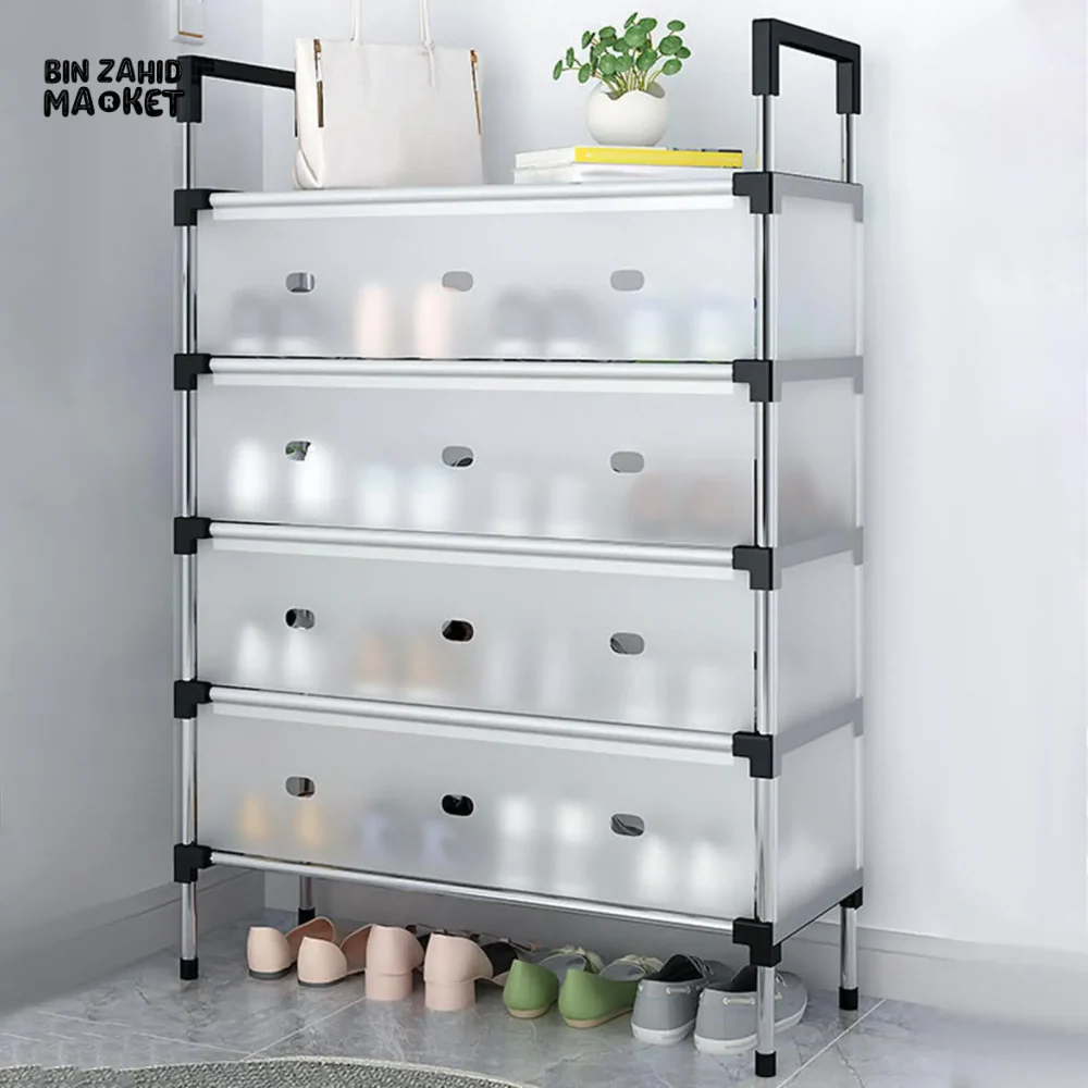 DUSTPROOF SHOE ORGANIZER RACK HEAVY DUTY STORAGE STAND FOR SHOES HEELS TOYS & MORE – HALLWAY DORM & GARAGE - 7 LAYER - Image 5