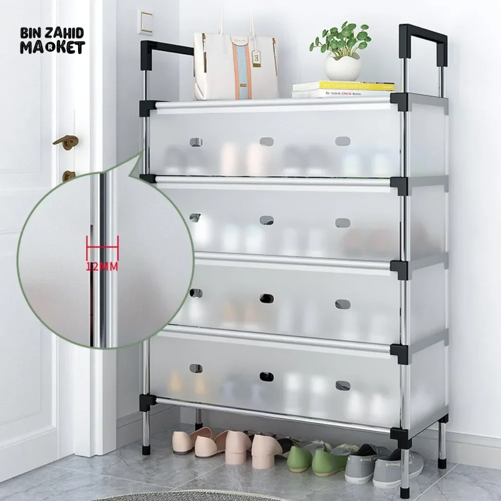 DUSTPROOF SHOE ORGANIZER RACK HEAVY DUTY STORAGE STAND FOR SHOES HEELS TOYS & MORE – HALLWAY DORM & GARAGE - 7 LAYER - Image 7