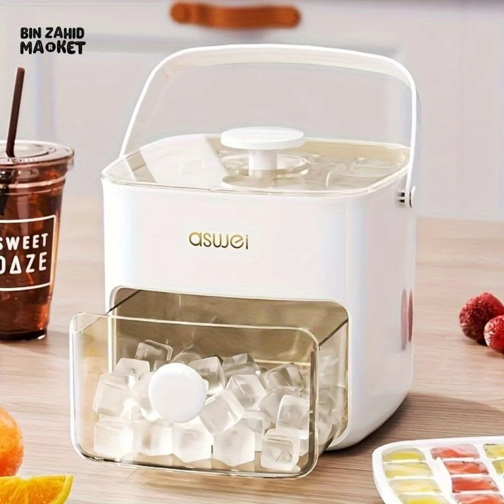 EASY PRESS ICE CUBES BUCKET WITH TONG - Image 5