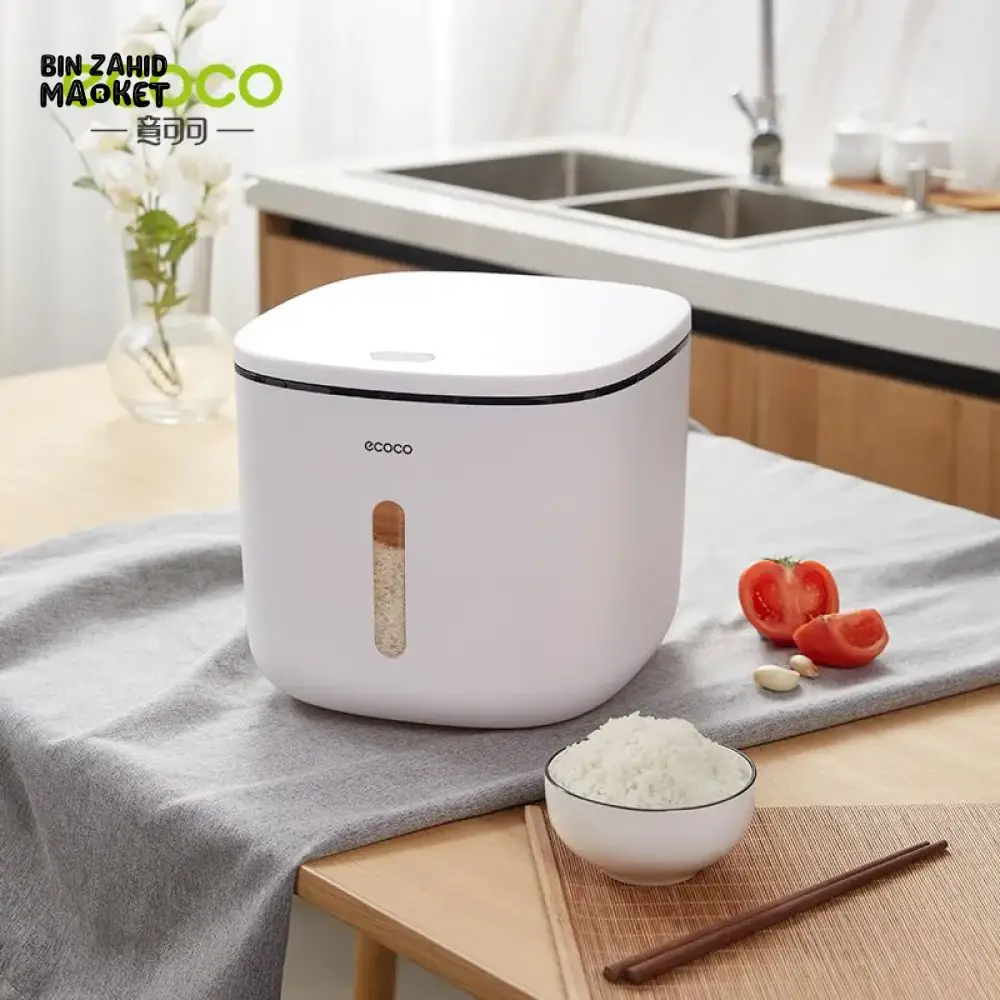 ECOCO AUTOMATIC OPENING RICE BUCKET - 5KG - Image 4