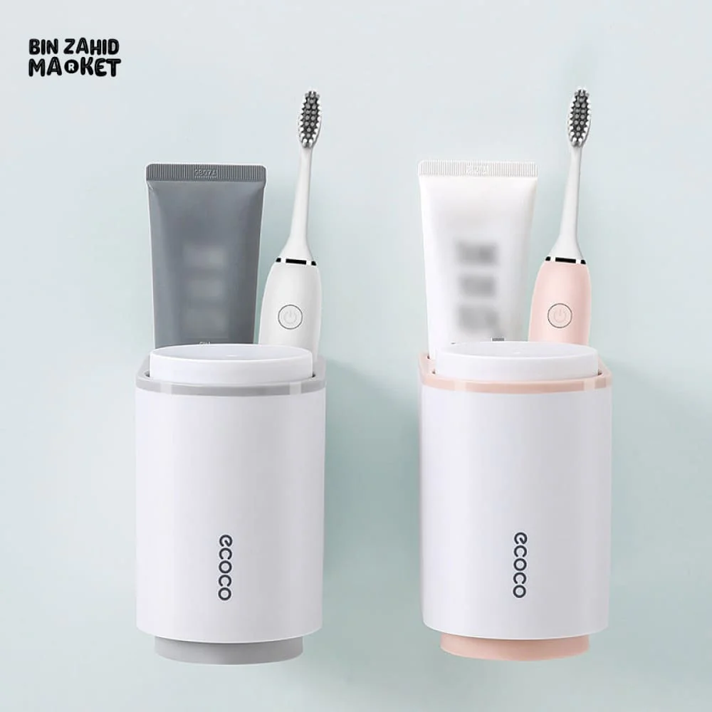 ECOCO AUTOMATIC TOOTHPASTE DISPENSER WITH TOOTHBRUSH HOLDER – MODERN BATHROOM ACCESSORY - Image 2