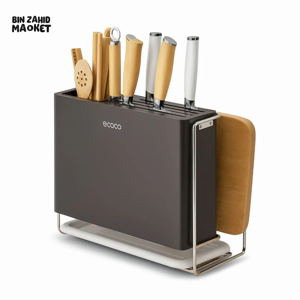 ECOCO COUNTERTOP KNIFE RACK – CUTTING BOARD SPOON & CHOPSTICK HOLDER - Image 2