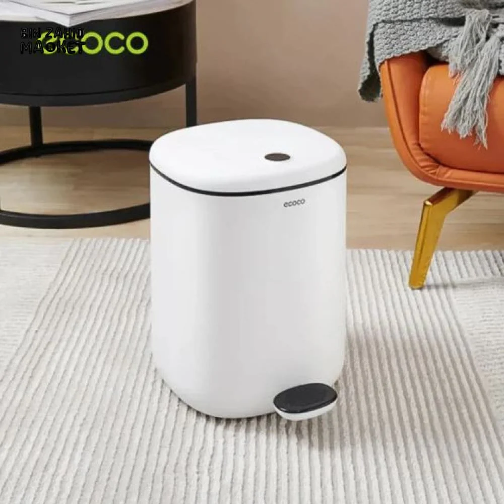 ECOCO FOOT-PEDAL TRASH CAN WITH LID 11L – LARGE-CAPACITY COVERED DUSTBIN FOR KITCHEN BATHROOM BEDROOM & LIVING ROOM - Image 2