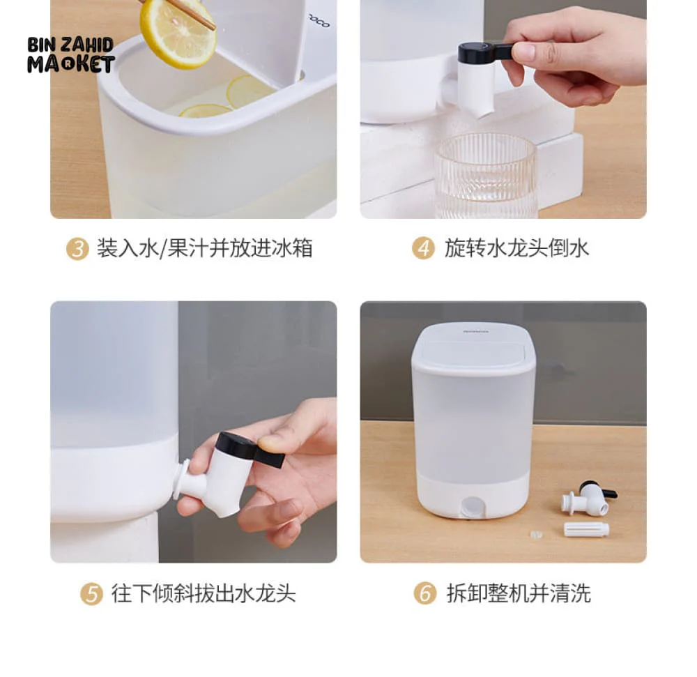 ECOCO LARGE CAPACITY FRIDGE WATER JUG – FAUCET DISPENSER FOR JUICE TEA & COLD DRINKS 4L - Image 5