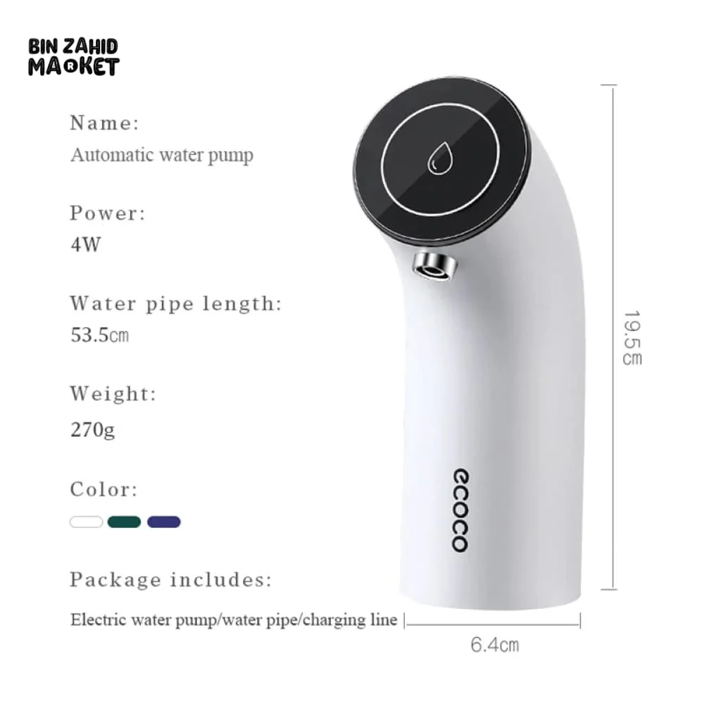 ECOCO PORTABLE ELECTRIC WATER DISPENSER – USB CHARGING PUMP FOR 19 L WATER BOTTLES - Image 7