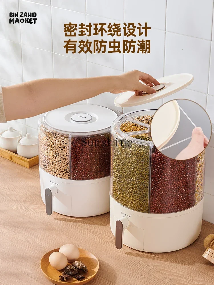 ECOCO ROTATING GRAINS STORAGE BOX – DIVIDED RICE & CEREAL DISPENSER 10KG - Image 5