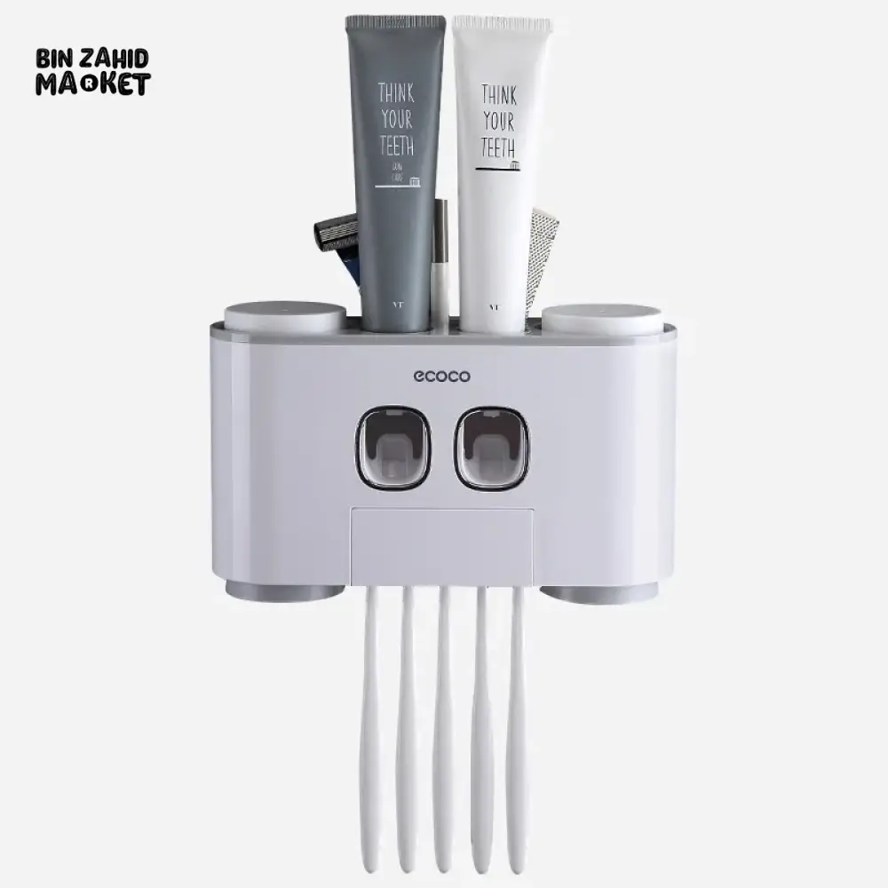 ECOCO TOOTHBRUSH HOLDER SET – 4 CUPS FOR FAMILY OF FOUR NO-DRILL WALL MOUNT - Image 5