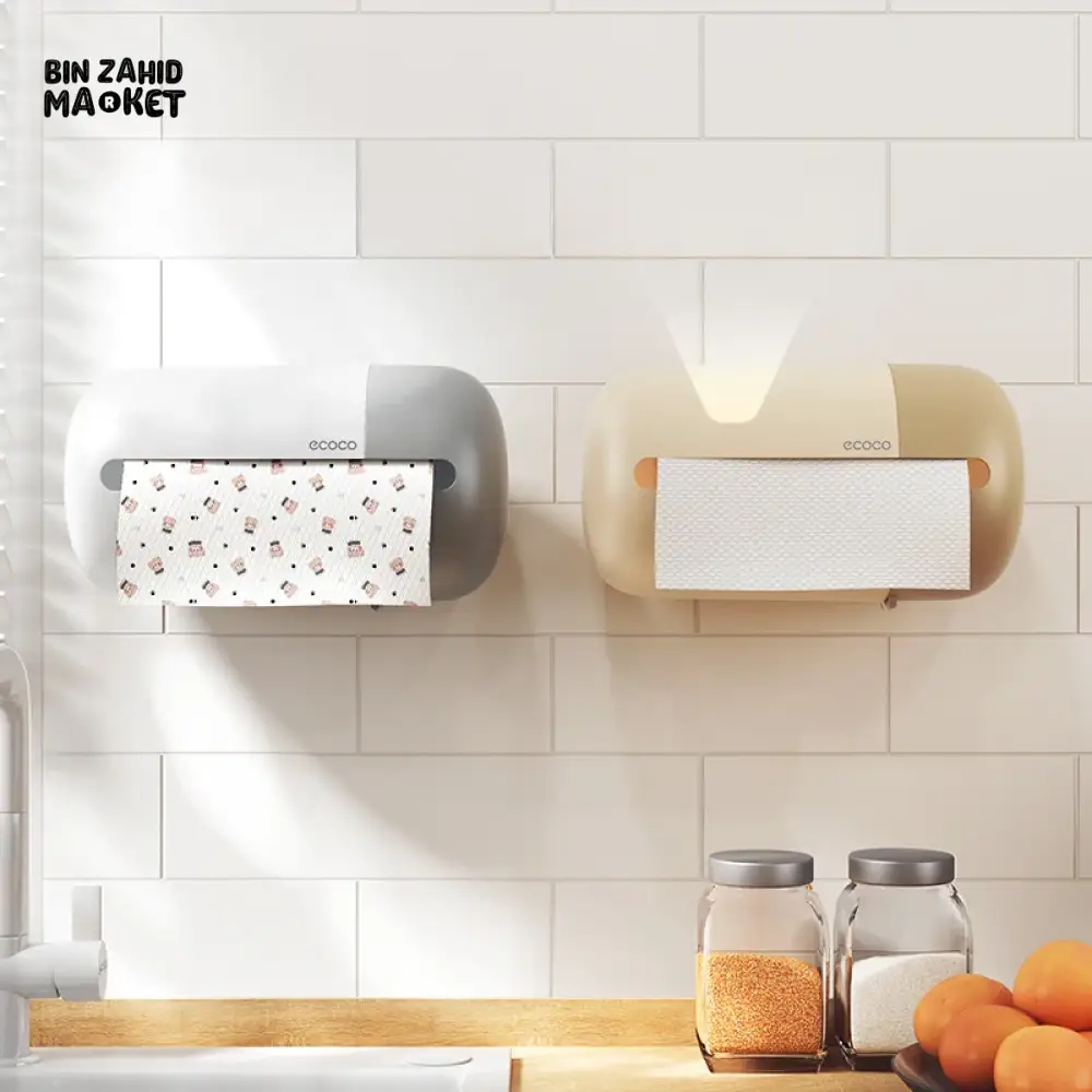 ECOCO WALL-MOUNT TOILET PAPER ROLL HOLDER – TISSUE ROLL INCLUDED - Image 2