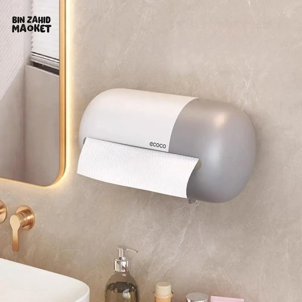 ECOCO WALL-MOUNT TOILET PAPER ROLL HOLDER – TISSUE ROLL INCLUDED - Image 3