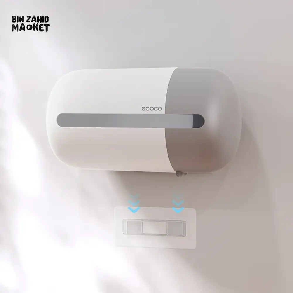 ECOCO WALL-MOUNT TOILET PAPER ROLL HOLDER – TISSUE ROLL INCLUDED - Image 5