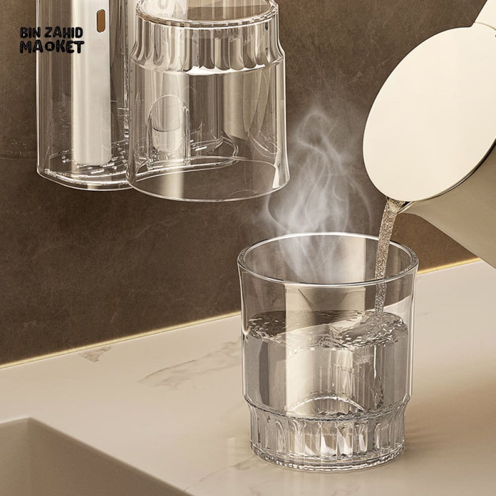 ECOCO WALL-MOUNTED TOOTHBRUSH HOLDER WITH GARGLE CUP – SPACE-SAVING BATHROOM ORGANIZER - Image 2