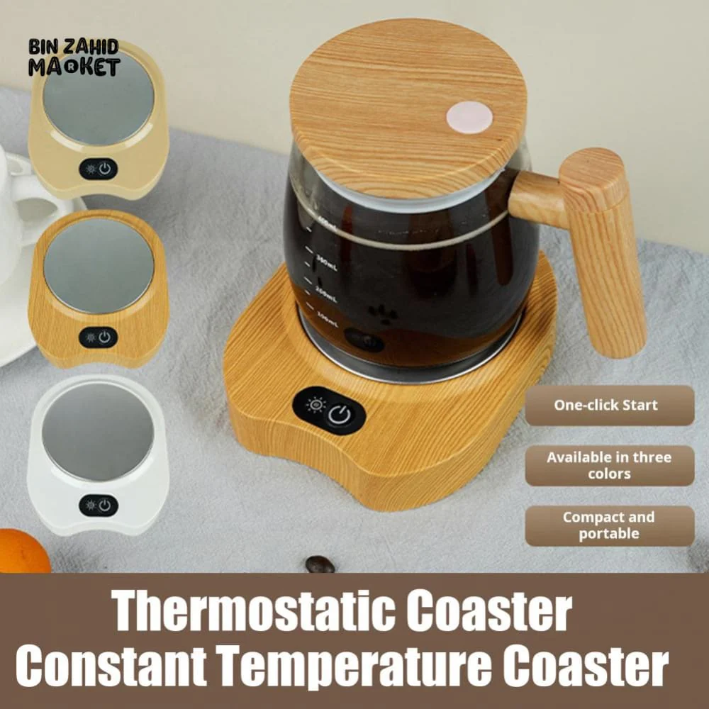 ELECTRIC COFFEE WARMER PLATE – SMART AUTO SHUT-OFF 3 TEMPERATURES WATERPROOF COASTER - Image 2