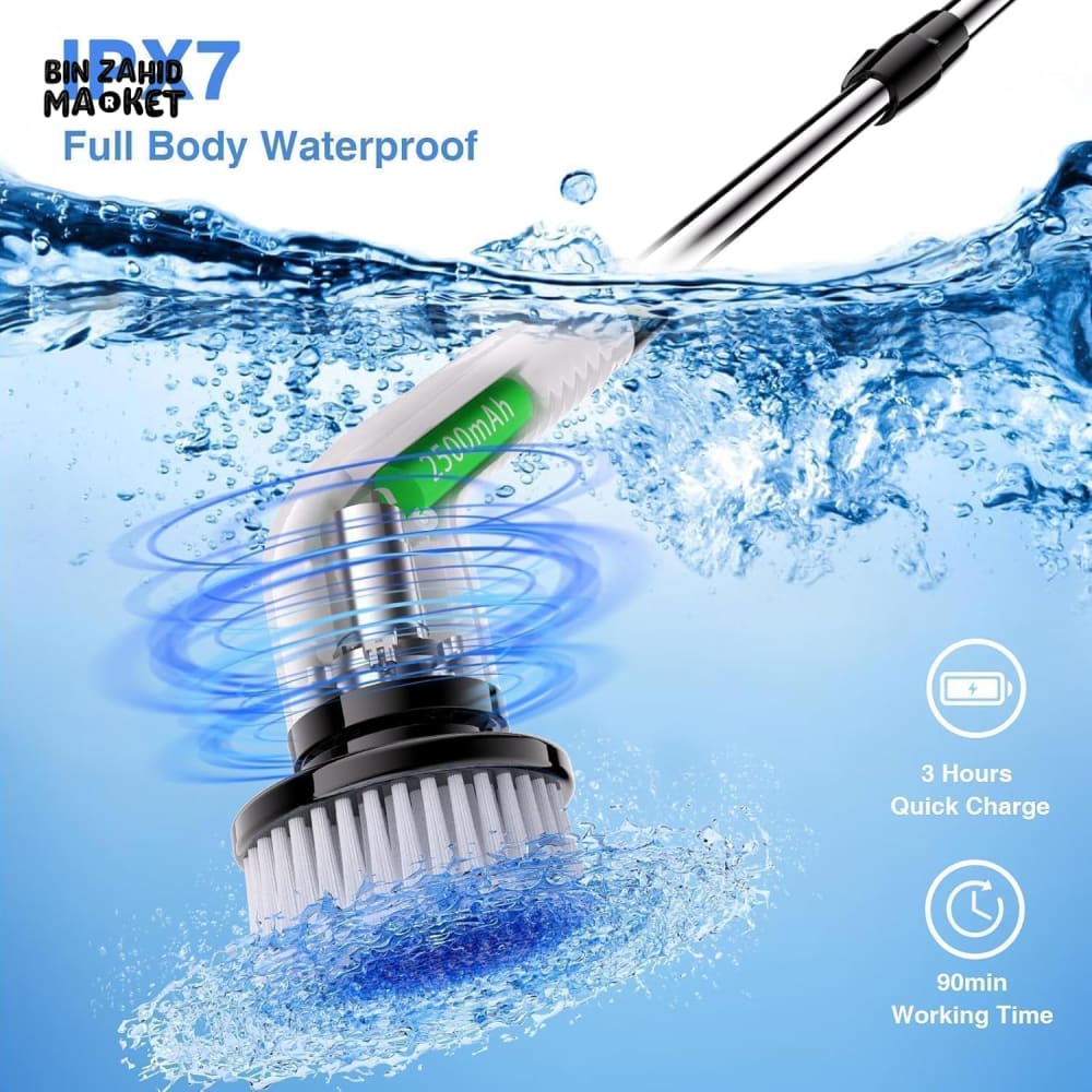 ELECTRIC SPIN SCRUBBER 9-IN-1 CORDLESS ROTATING CLEANING BRUSH FOR BATHROOM KITCHEN & TOILET CLEANING - Image 5