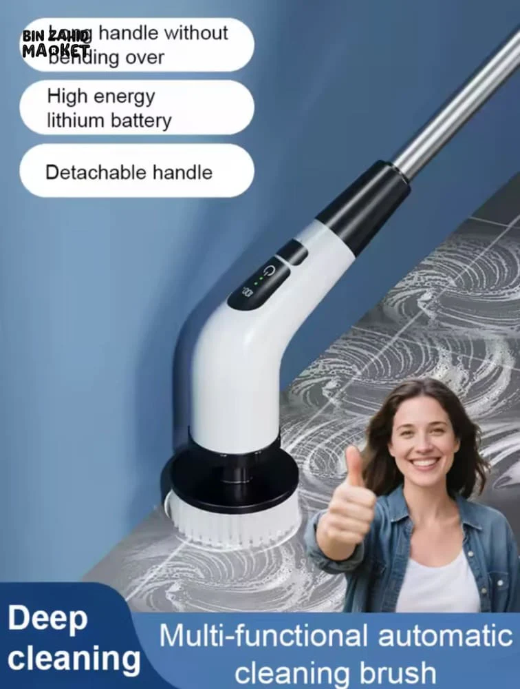 ELECTRIC SPIN SCRUBBER 9-IN-1 CORDLESS ROTATING CLEANING BRUSH FOR BATHROOM KITCHEN & TOILET CLEANING - Image 8