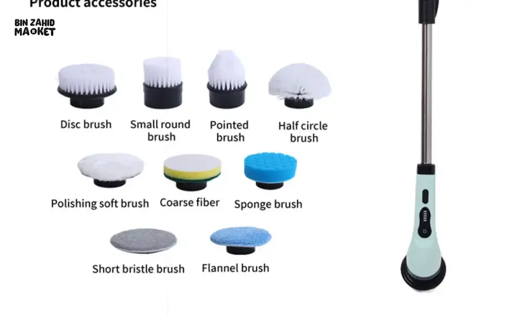 ELECTRIC SPIN SCRUBBER 9-IN-1 CORDLESS ROTATING CLEANING BRUSH FOR BATHROOM KITCHEN & TOILET CLEANING - Image 9