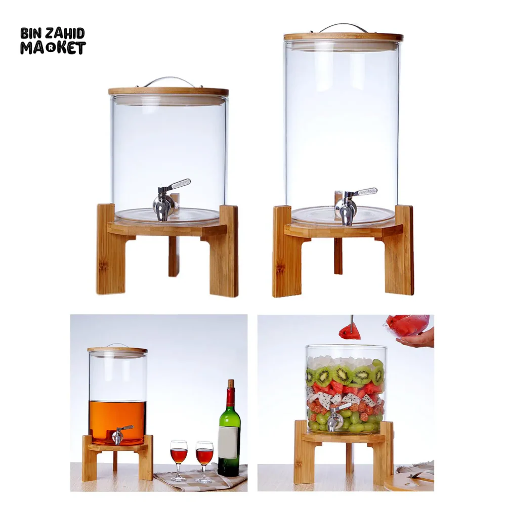 ELEGANT GLASS BEVERAGE DISPENSER JAR WITH LID - Image 3