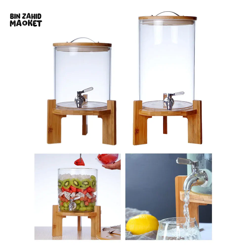 ELEGANT GLASS BEVERAGE DISPENSER JAR WITH LID - Image 4