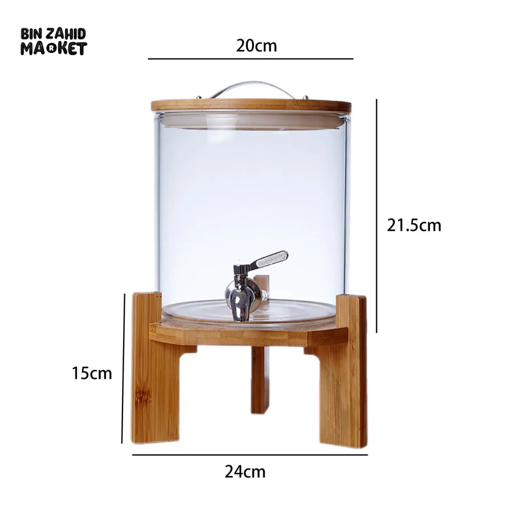 ELEGANT GLASS BEVERAGE DISPENSER JAR WITH LID - Image 6