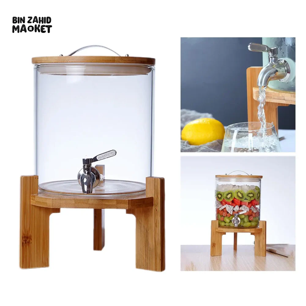 ELEGANT GLASS BEVERAGE DISPENSER JAR WITH LID - Image 8