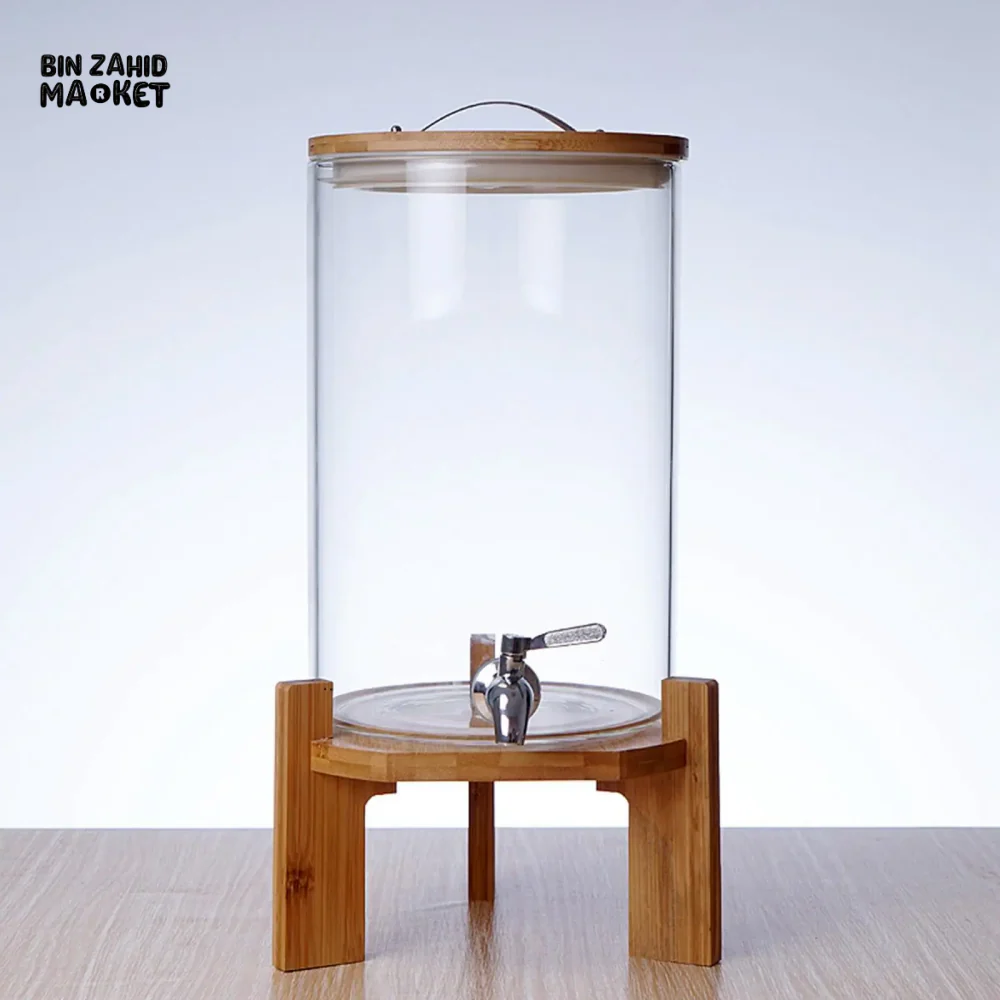 ELEGANT GLASS BEVERAGE DISPENSER JAR WITH LID - Image 9