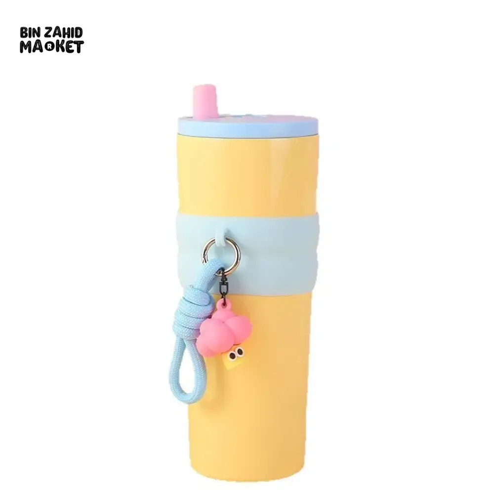316 STAINLESS STEEL INSULATED TUMBLER – LARGE CAPACITY COFFEE CUP WITH STRAW & HAND ROPE PORTABLE FOR HOME & TRAVEL USE - Image 5