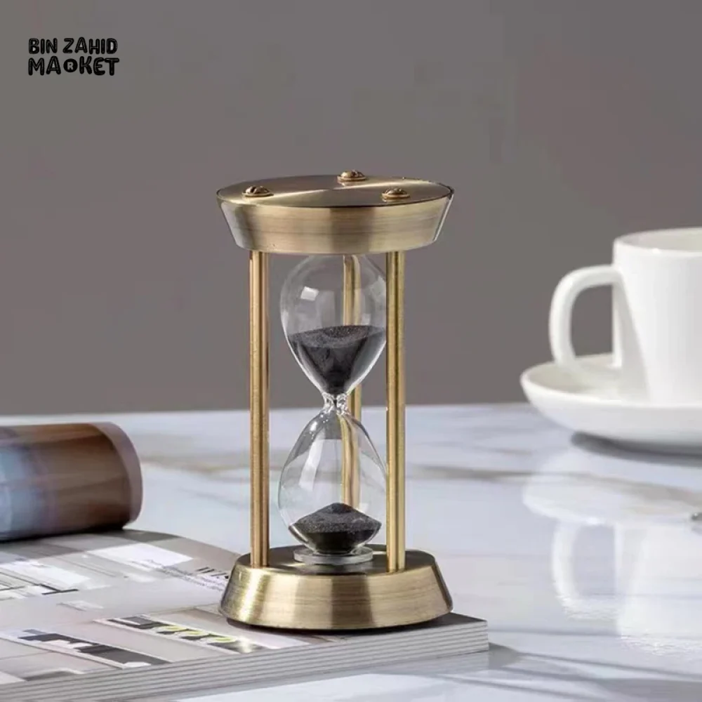 EUROPEAN RETRO EMPTY HOURGLASS SAND TIMER METAL SAND GLASS HOME OFFICE DECOR - Image 10