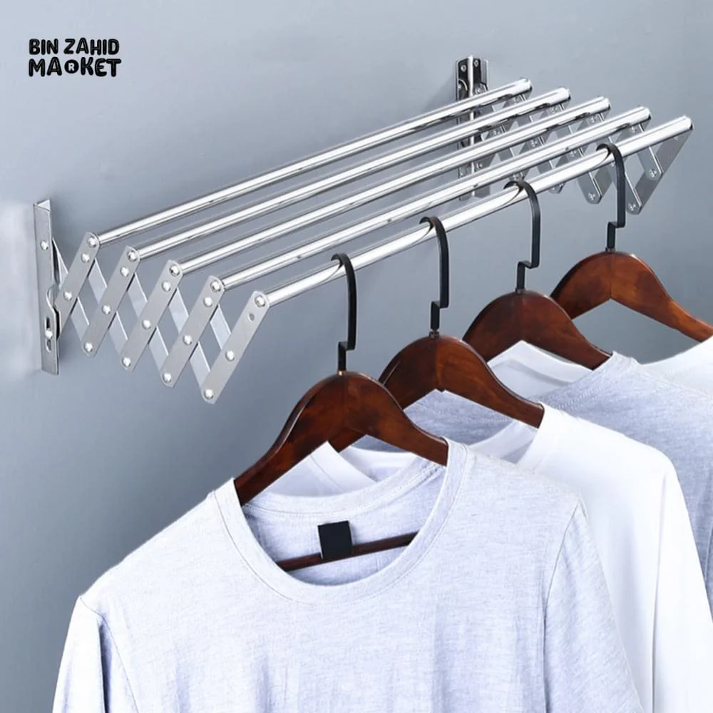 EXTENDABLE CLOTHES AIRER – WALL-MOUNTED FOLDABLE DRYING HANGER FOR BATHROOM & BALCONY - Image 6