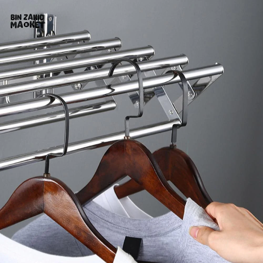 EXTENDABLE CLOTHES AIRER – WALL-MOUNTED FOLDABLE DRYING HANGER FOR BATHROOM & BALCONY - Image 8