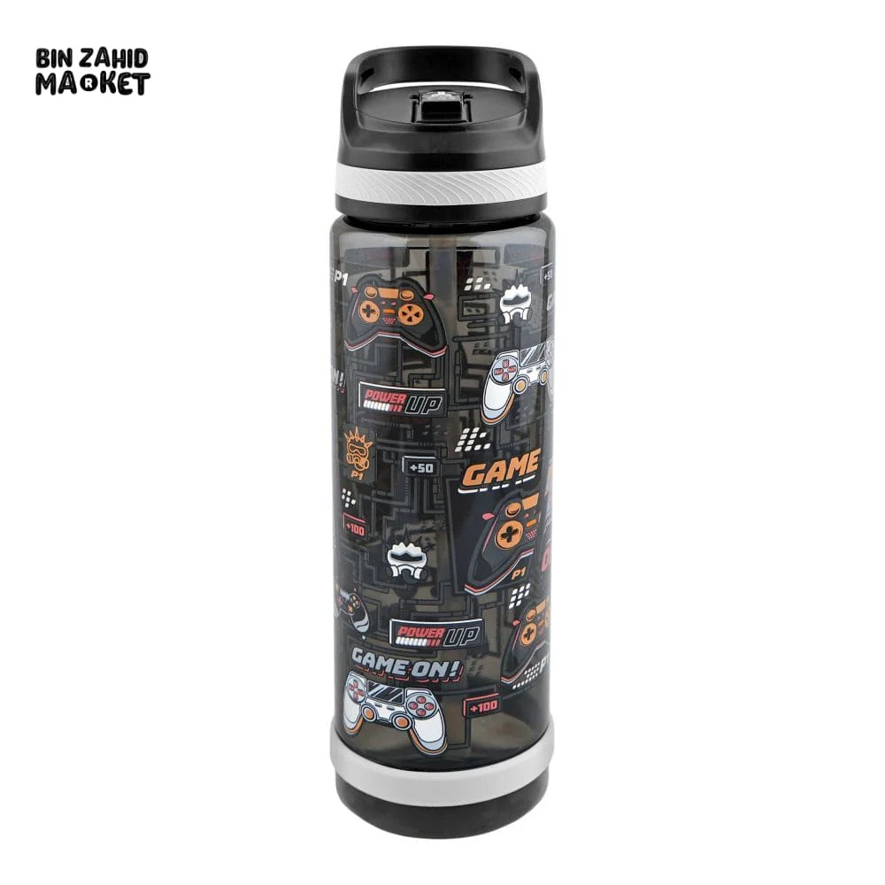 EYUN KIDS CARTOON FANCY WATER BOTTLE WITH HANDLE BLACK SB-10 750ML