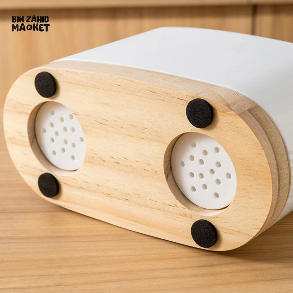 CUTLERY CONTAINER WITH WOODEN BASE – CHOPSTICK HOLDER UTENSIL STORAGE RACK AND DRAINING BOARD FOR KITCHEN - Image 4