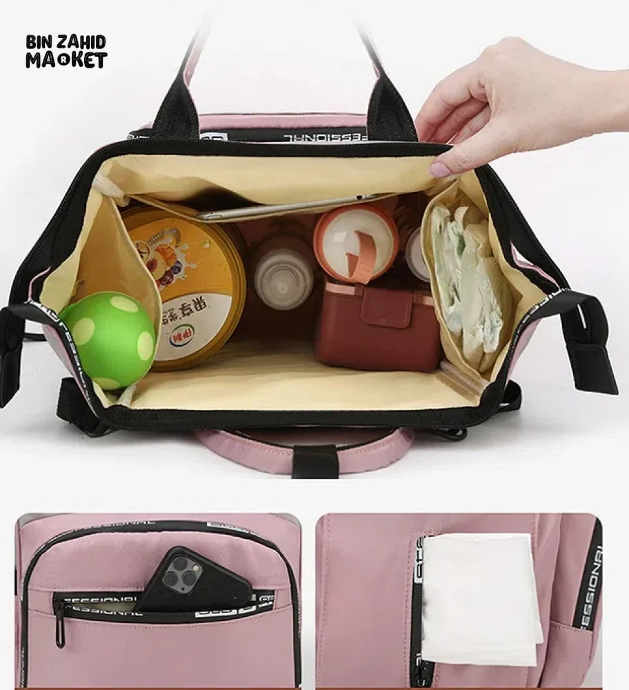 FASHIONABLE MOMMY BACKPACK LARGE CAPACITY TRAVEL STORAGE BAG - Image 8