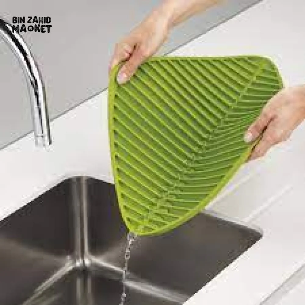 SILICONE DISH DRYING MAT – NON-SLIP HEAT-RESISTANT KITCHEN COUNTER PROTECTOR – QUICK-DRY DRAINING PAD FOR CUPS, GLASSES & UTENSILS - Image 2