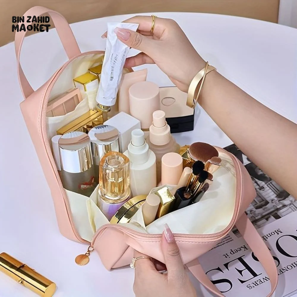 FAUX LEATHER ZIPPER COSMETIC BAG - Image 3