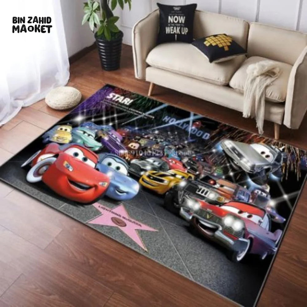 FLOOR MAT FOR LIVING ROOM AND BEDROOM DECOR -  DISNEY LIGHTNING MCQUEEN CAR TOY
