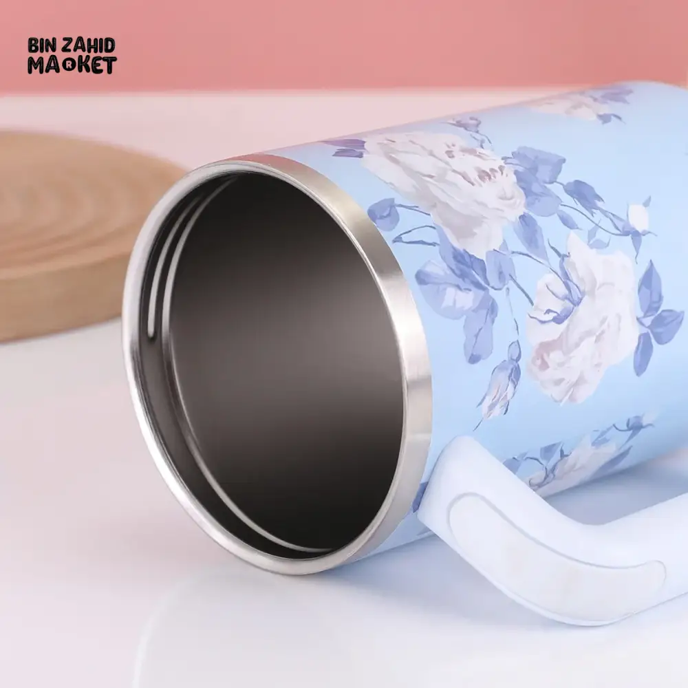FLORAL LARGE CAPACITY TRAVEL TUMBLER 40 OZ– VACUUM INSULATED 304 STAINLESS STEEL WATER BOTTLE PORTABLE ICE KING CAR CUP FOR HOT & COLD BEVERAGES - PURPLE - Image 10