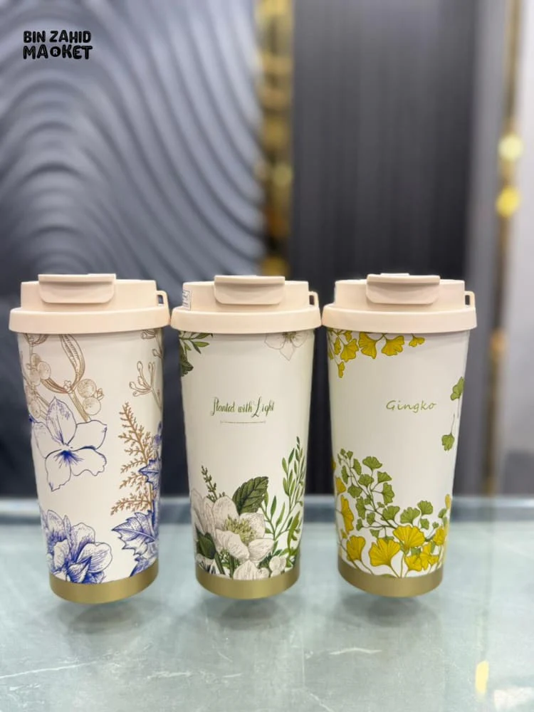 FLORAL PRINT TRAVEL MUG – INSULATED REUSABLE COFFEE TUMBLER WITH LEAK-PROOF LID - Image 2