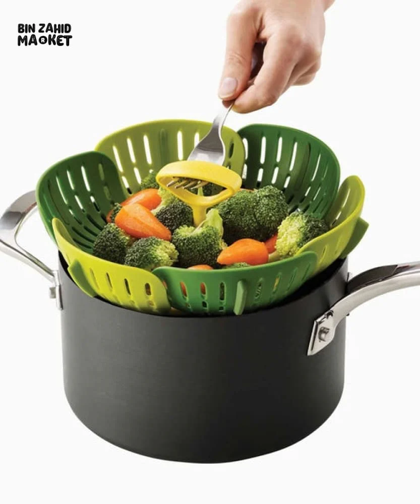 FOLDABLE STEAMER COOKING BASKET – MULTIFUNCTIONAL VEGETABLE DUMPLING & FOOD STEAMER FOR POTS & PANS - Image 4