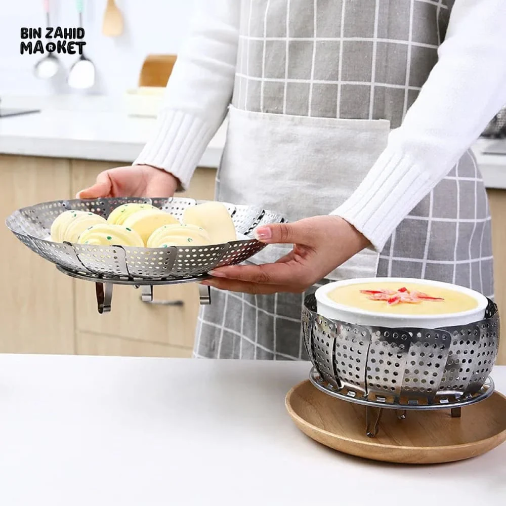 FOLDABLE STEEL STEAMING TRAY
