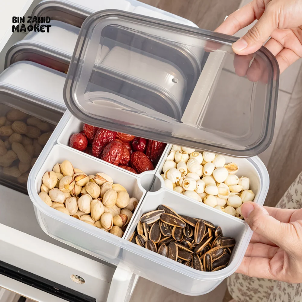 FRIDGE ORGANIZER, DIVIDED VEGETABLE & MEAT BOX, FOOD-GRADE, MICROWAVEABLE. - Image 3