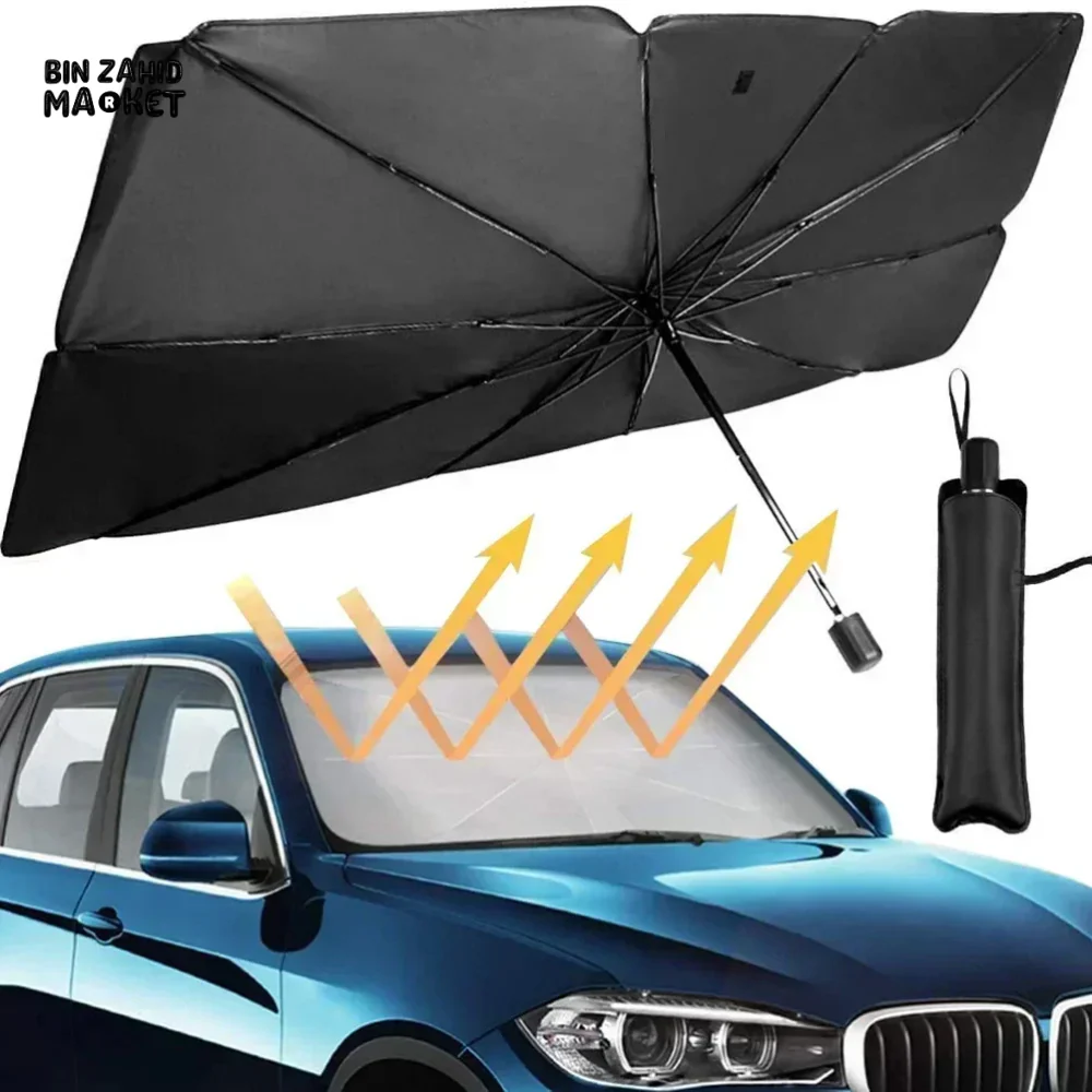 FRONT WINDSHIELD SUNSHADE – COMPACT CAR UMBRELLA FOR SUN & HEAT PROTECTION - Image 2