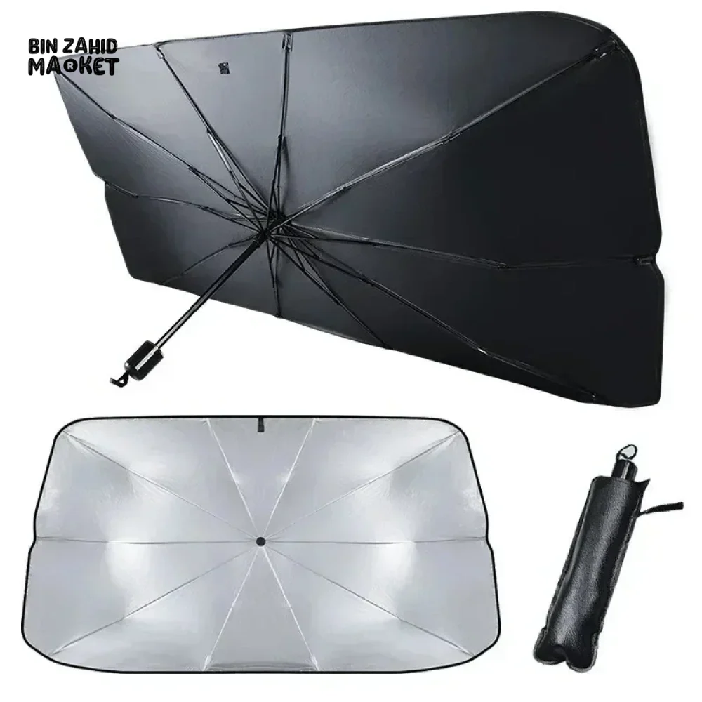 FRONT WINDSHIELD SUNSHADE – COMPACT CAR UMBRELLA FOR SUN & HEAT PROTECTION - Image 3