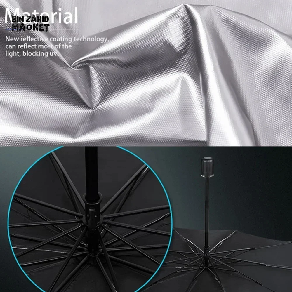 FRONT WINDSHIELD SUNSHADE – COMPACT CAR UMBRELLA FOR SUN & HEAT PROTECTION - Image 7