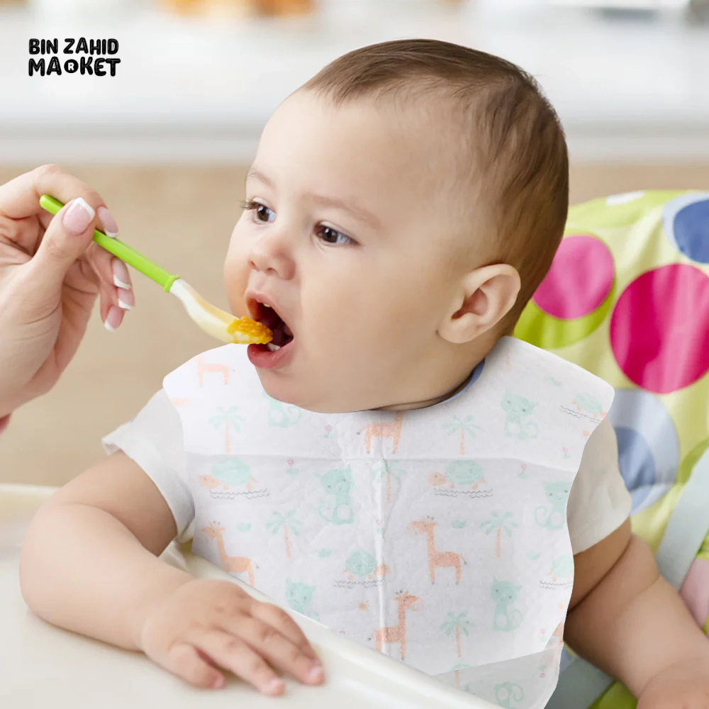 FRUIT PRINT DISPOSABLE TODDLER BIBS – PACK OF 3 MESS-FREE MEALTIME & DROOL PROTECTION - Image 2