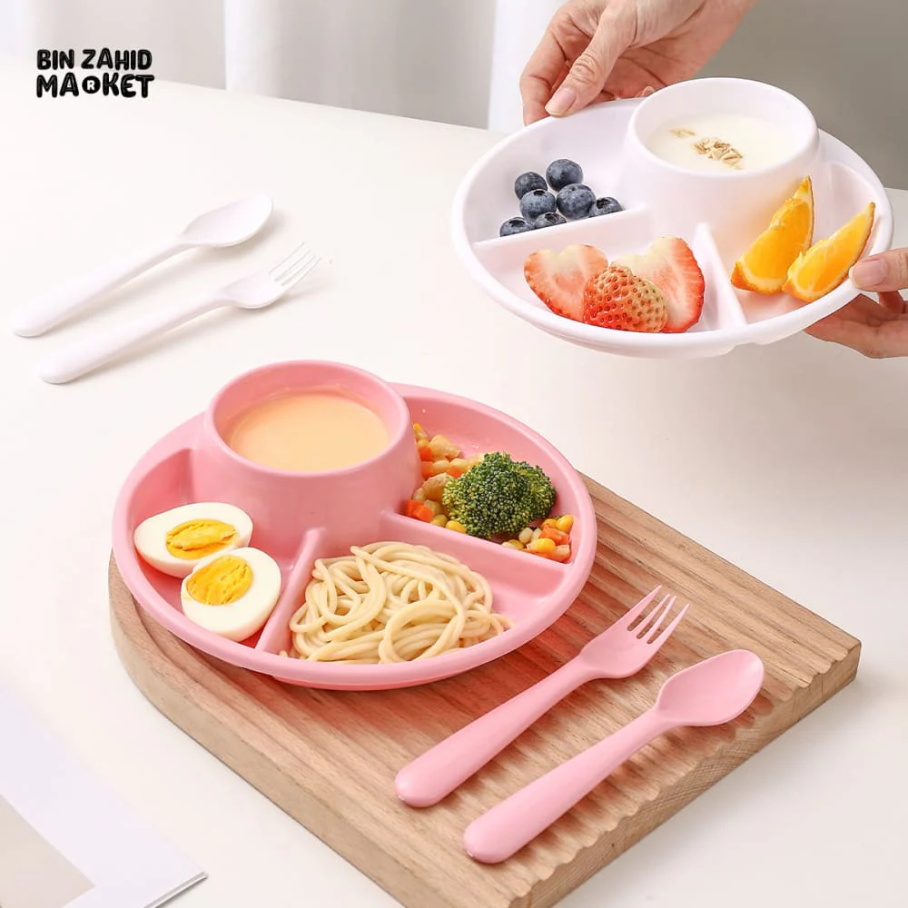 FRUIT SALAD DIVIDED PLATE – MICROWAVE SAFE REUSABLE FOOD DISH FOR CAKE DESSERT AND KITCHEN TABLEWARE - Image 5