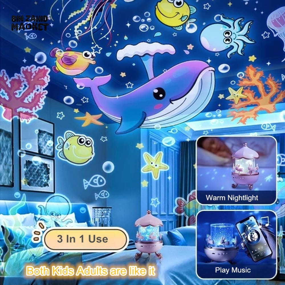 GALAXY STAR PROJECTOR NIGHT LAMP – 12 MOVIE DISCS 360° ROTATION - Image 6